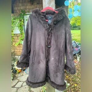 Dennis Basso Penny Lane/Afgan Brown Faux Fur Coat